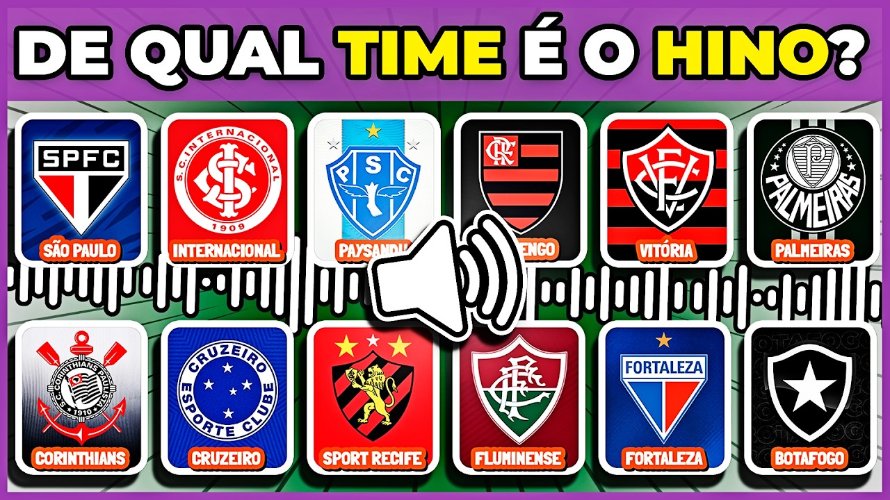 ⚽ ADIVINHE O TIME DE FUTEBOL PELO HINO #quiz #quizdefutebol #macaquiz