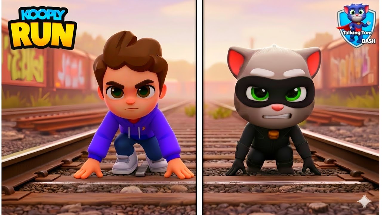 EPIC RAILWAY RACE! Koopy vs Talking Tom Dash – Who Wins? 🏃‍♂️🔥