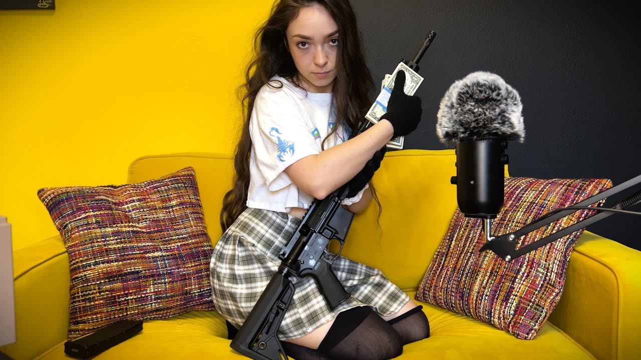 ASMR Intense Fast Robbery AR Ruger .556 Roleplay w/ Tapping Whispering Fidgeting Gun Money Sounds