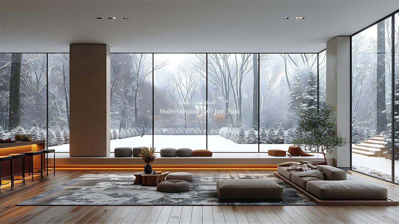 눈 덮인 숲을 마주한 창가, 고요히 흐르는 겨울 모던 미니멀 재즈 ❄️ | A Serene Flow of Winter Jazz 🕯️