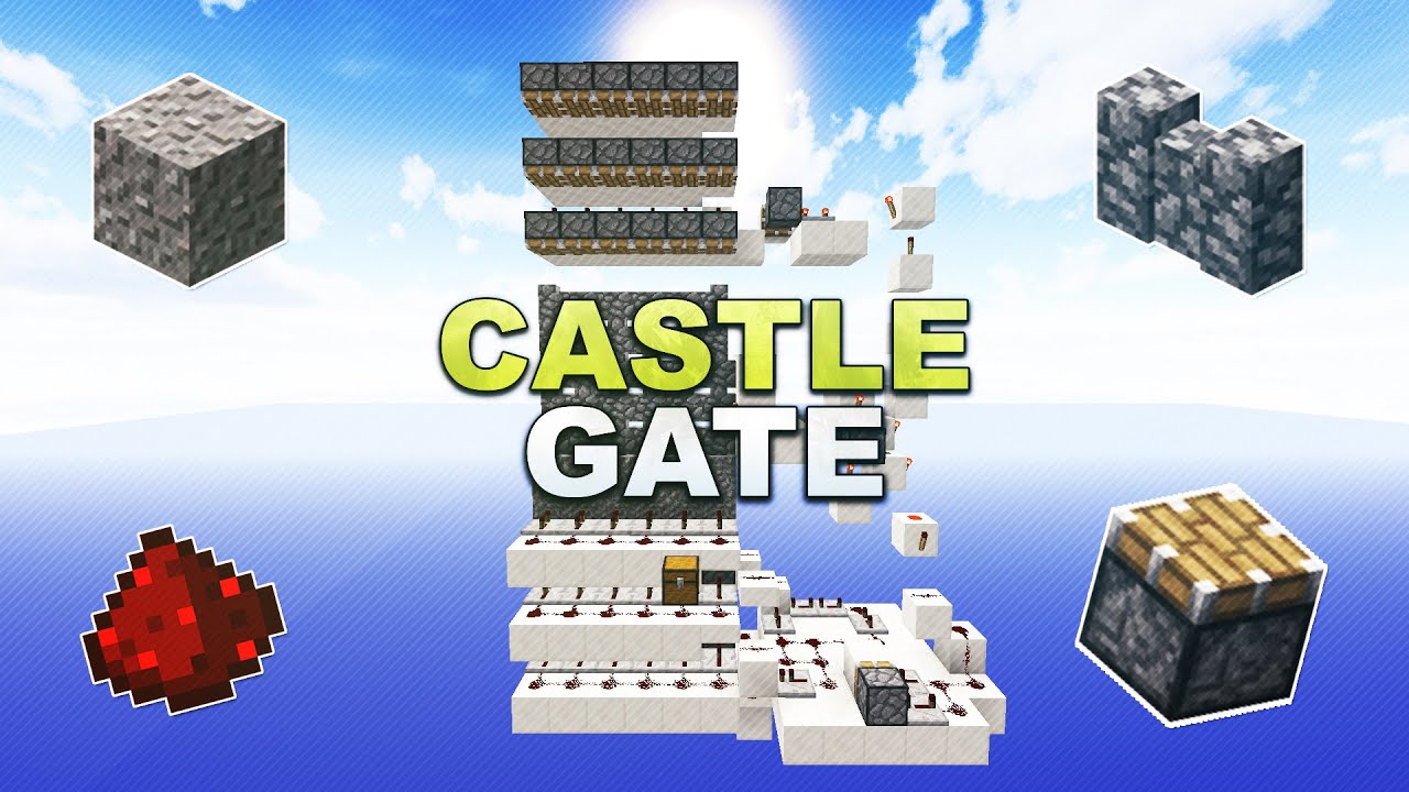 Minecraft - Automatic Castle Gate // Burgtor - Tutorial 1.17