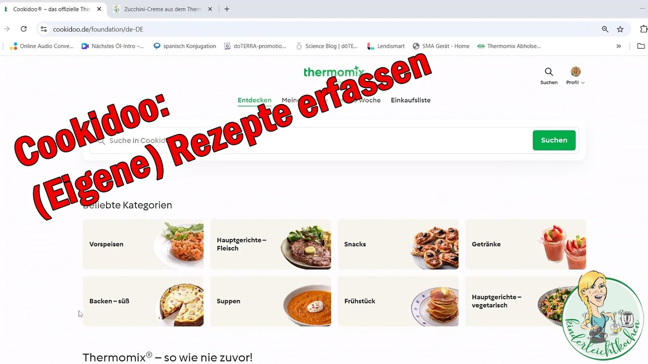 Cookidoo: (Eigene) Rezepte / Kreationen erfassen