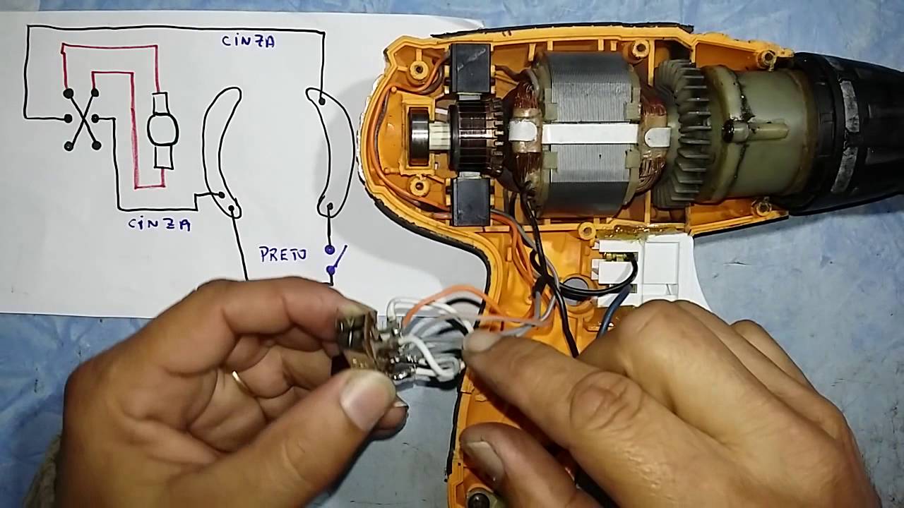 Adaptação de interruptor  Furadeira/Parafusadeira + Botão de reversão