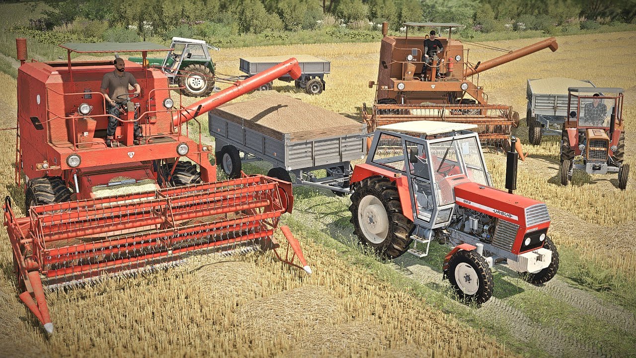 Wakacje w Boćkowie - Żniwny wyścig - kosimy dwa pola w jeden dzień. Wiozę jęczmień na sprzedaż.