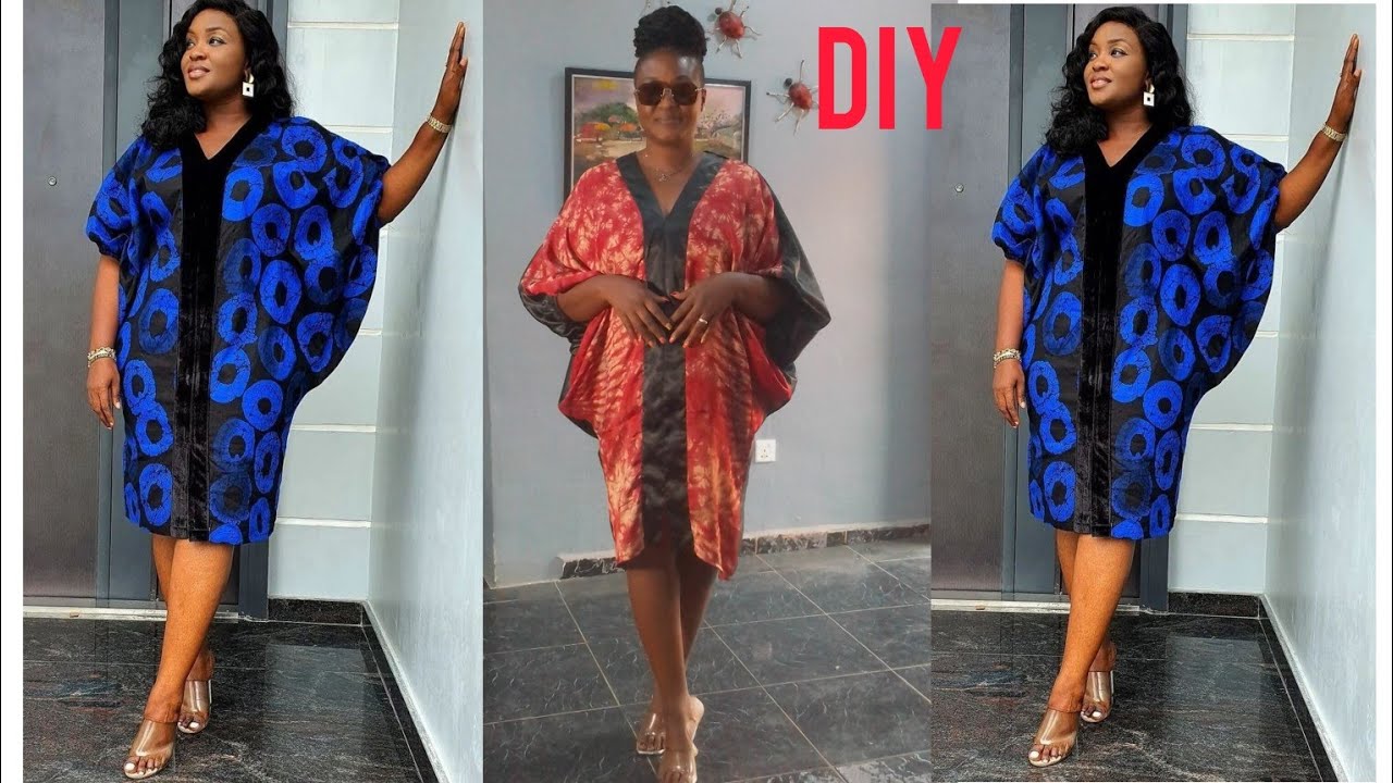How To Cut And Sew Short Cowl Bubu Gown Style with V Neck And Gathered Sleeve | Beginner Friendly