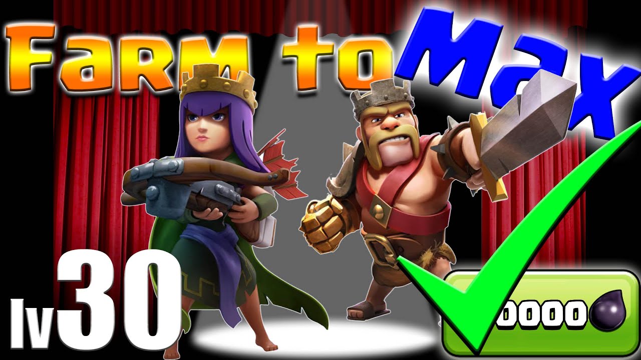 Clash of Clans: MAX HEROES!!  TH9 Farm To Max!