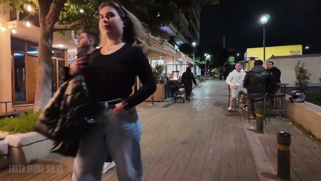 Nea Smyrni night walk in Athens, Greece