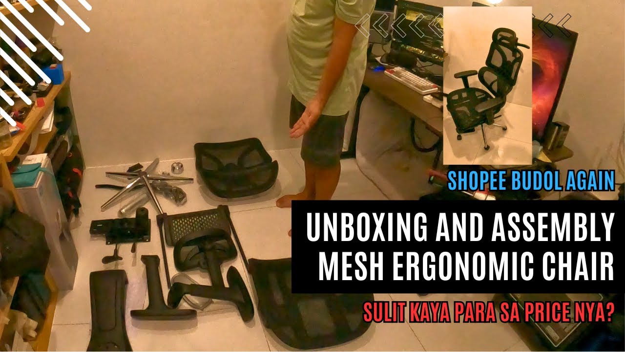 Shopee Ergonomic Mesh Chair - Unboxing and Assembly