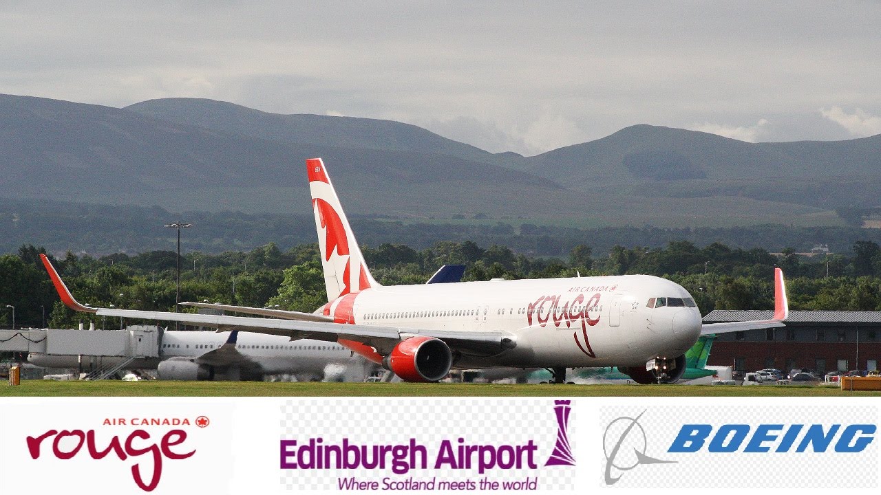 Air Canada Rouge B767-333ER C-FMXC departing Edinburgh Airport