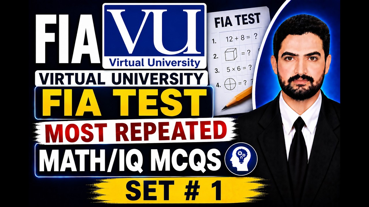 Virtual University FIA Test Math IQ MCQs Assistant Sub Inspector UDC LDC 1