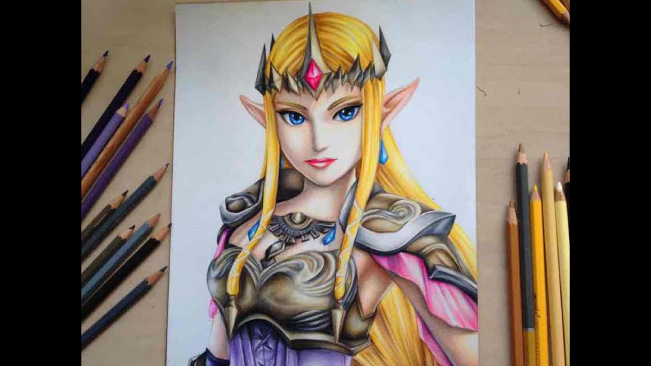 Drawing Princess Zelda from the Legend of Zelda - Hyrule Warriors