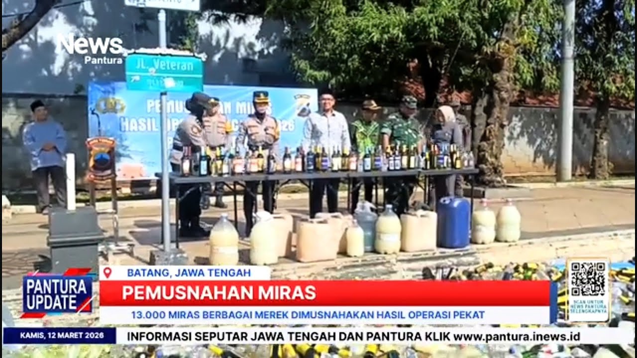 13.000 miras berbagai merek dimusnahkan jajaran Polres Batang hasil operasi pekat