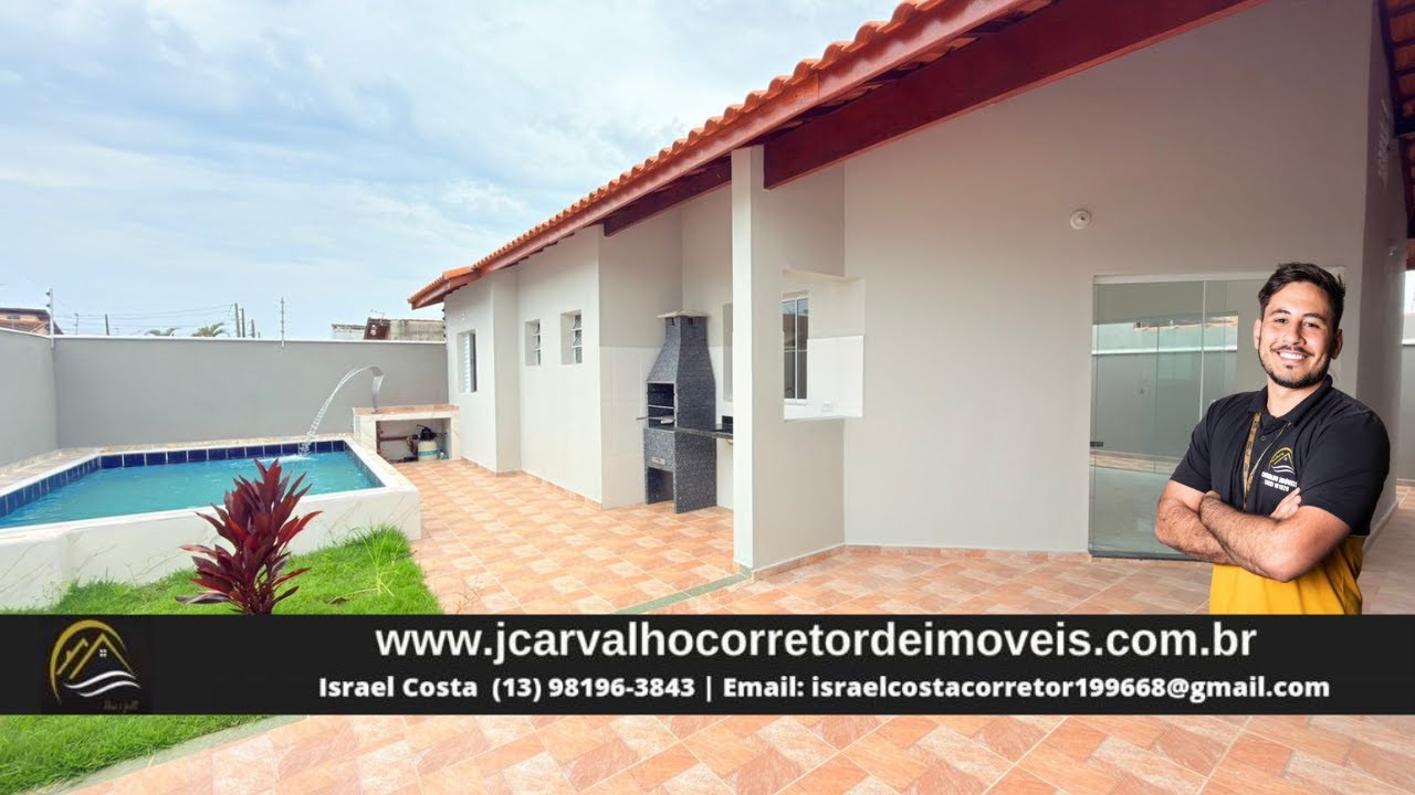 *R$395MIL* SUA CASA LADO PRAIA, 1300M DA PRAIA DO CIBRATEL 1, COM PISCINA E 03 DORM EM ITANHAÉM!