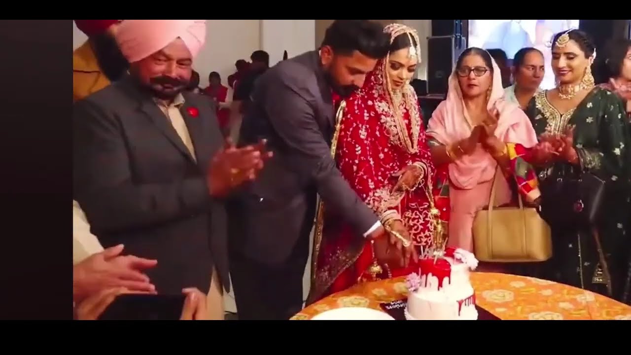 Manpreet bablu weds Rupinder kaur cake cutting cermany #wedding #marriage #punjab #moga#baghapurana