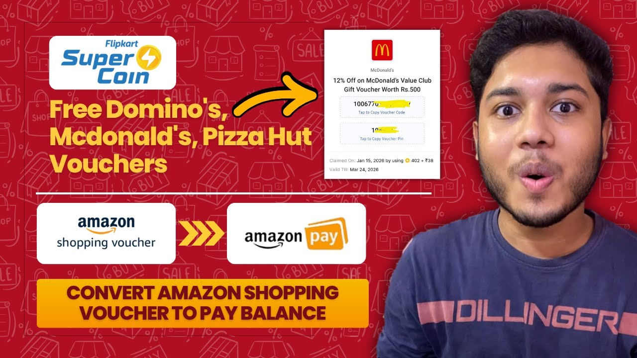 Flipkart Supercoins Free Domino's Pizza Loot, Amazon Shopping Voucher Trick