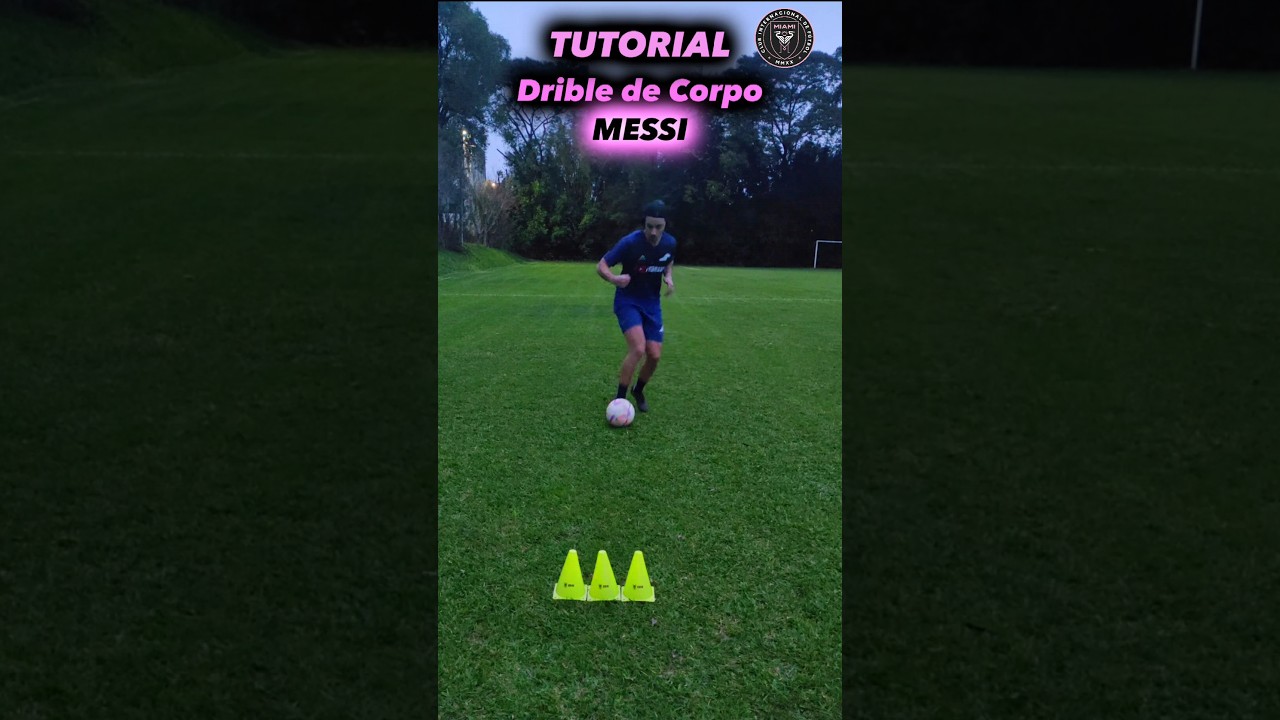 🟡 TUTORIAL DO DRIBLE DE CORPO DO MESSI ⚡⚽🤯 #futebol #tutorial #dribles #messi #trending