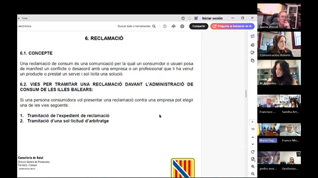 Sistema de Arbitraje de Consumo - Webinar informativo