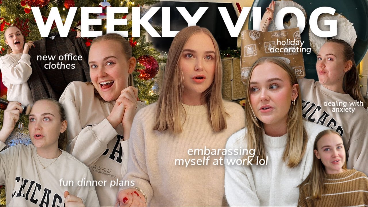 WORK WEEK IN MY LIFE 9-5: fun dinner, embarrassing myself at work, holiday decorating, anxiety