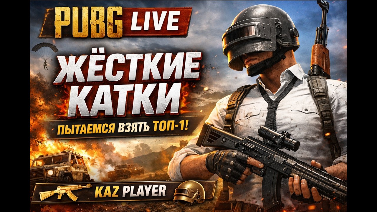 PUBG LIVE 🔴 Жёсткие катки | Kaz Player | Пытаемся взять Топ-1