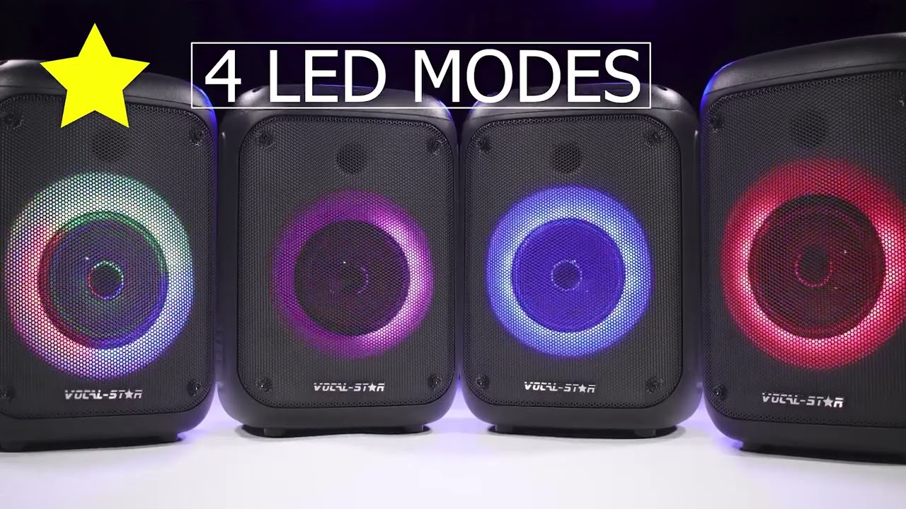 Обзор портативной караоке-системы Vocal-Star VS-275BT с Bluetooth, 2 микрофонами, динамиком мощно...