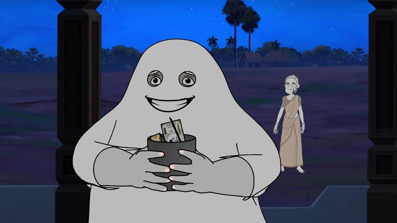 Chanda ka safed bhoot | Funny Hindi Comedy Story || New Animated Kahani 2025 | majedar kahani