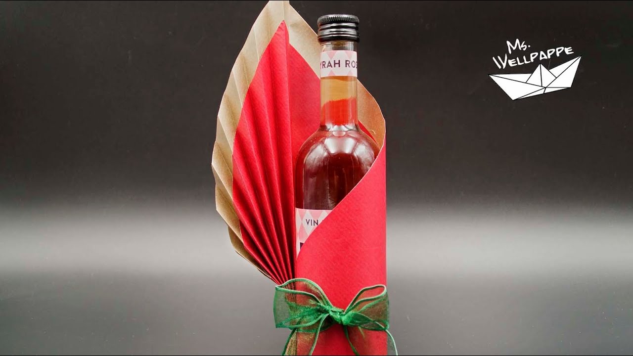Geschenke verpacken - einfach und schnell für Wein-/ Sektflaschen