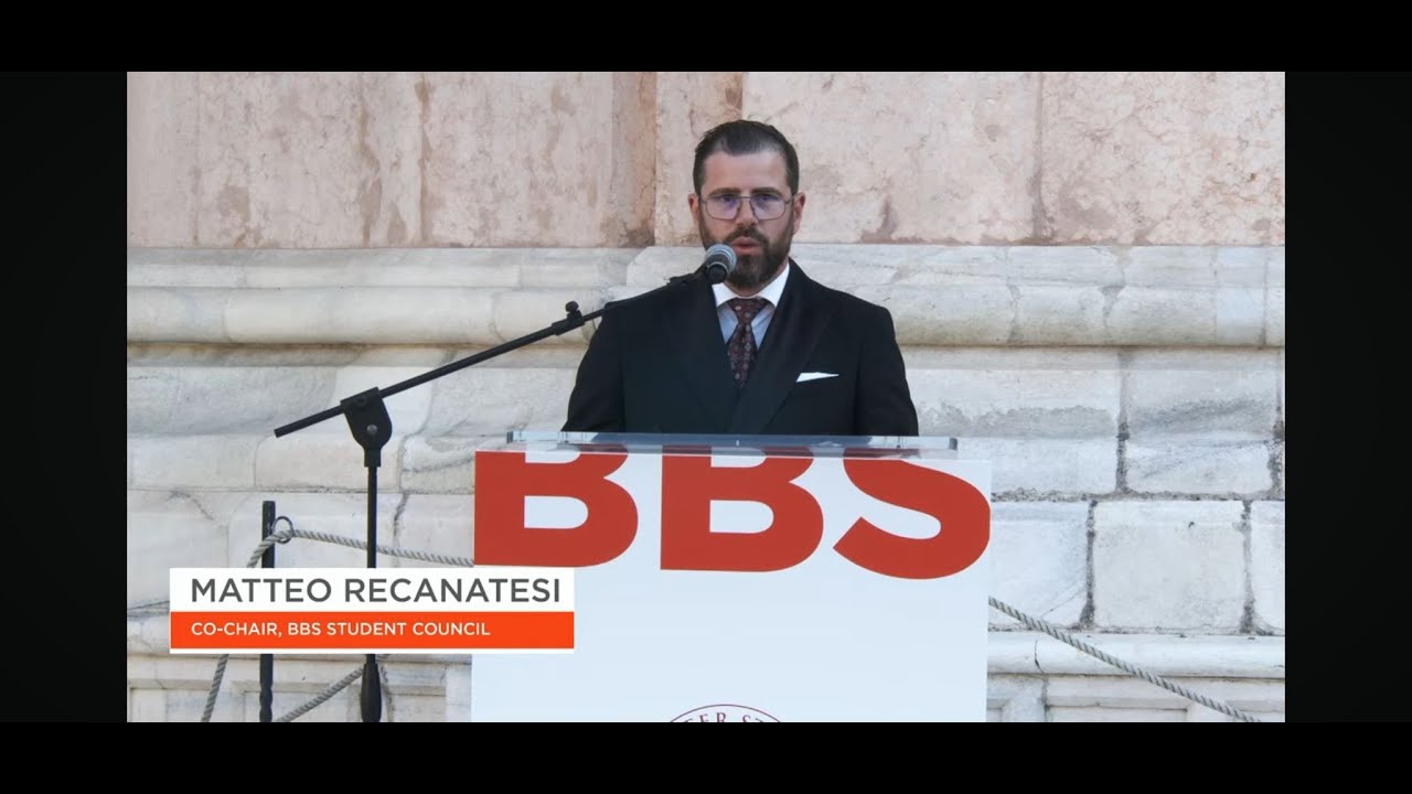 Matteo Recanatesi's speech during BBS Masterclass Graduation 2024