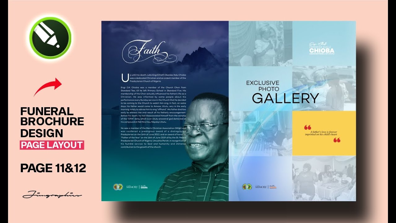 Funeral Brochure Design Layout PG 11&12 | CorelDraw Tutorial 2023