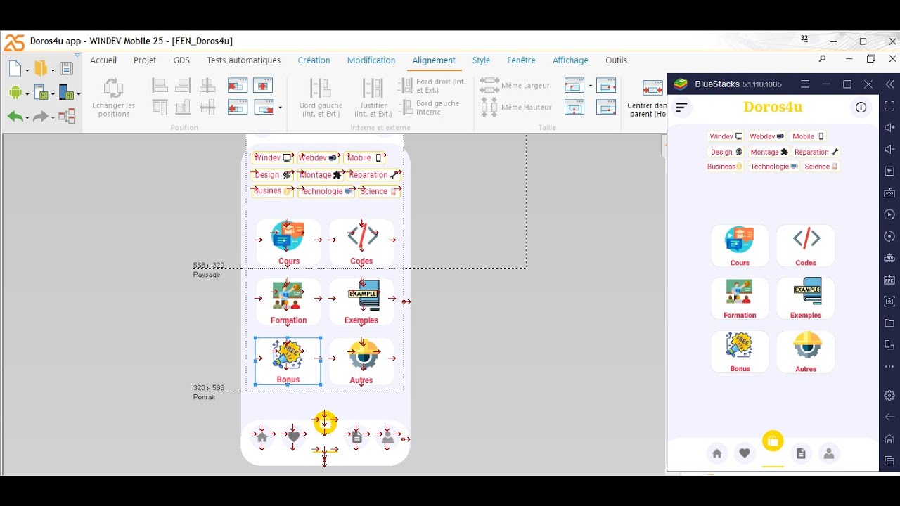 Windev Mobile 08 : Home Page / Bottom Menu Design ( part 01 )