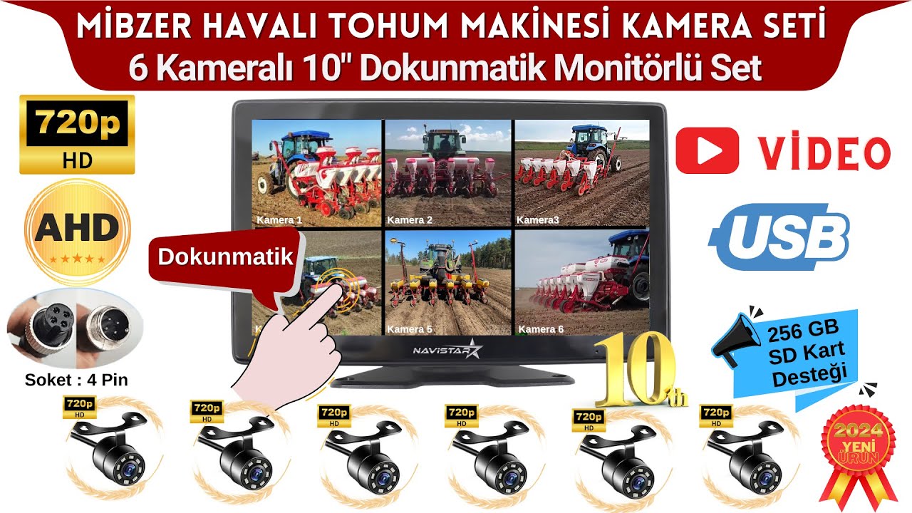 Mibzer Havalı Tohum Makinası için 6 lı Dokunmatik 10