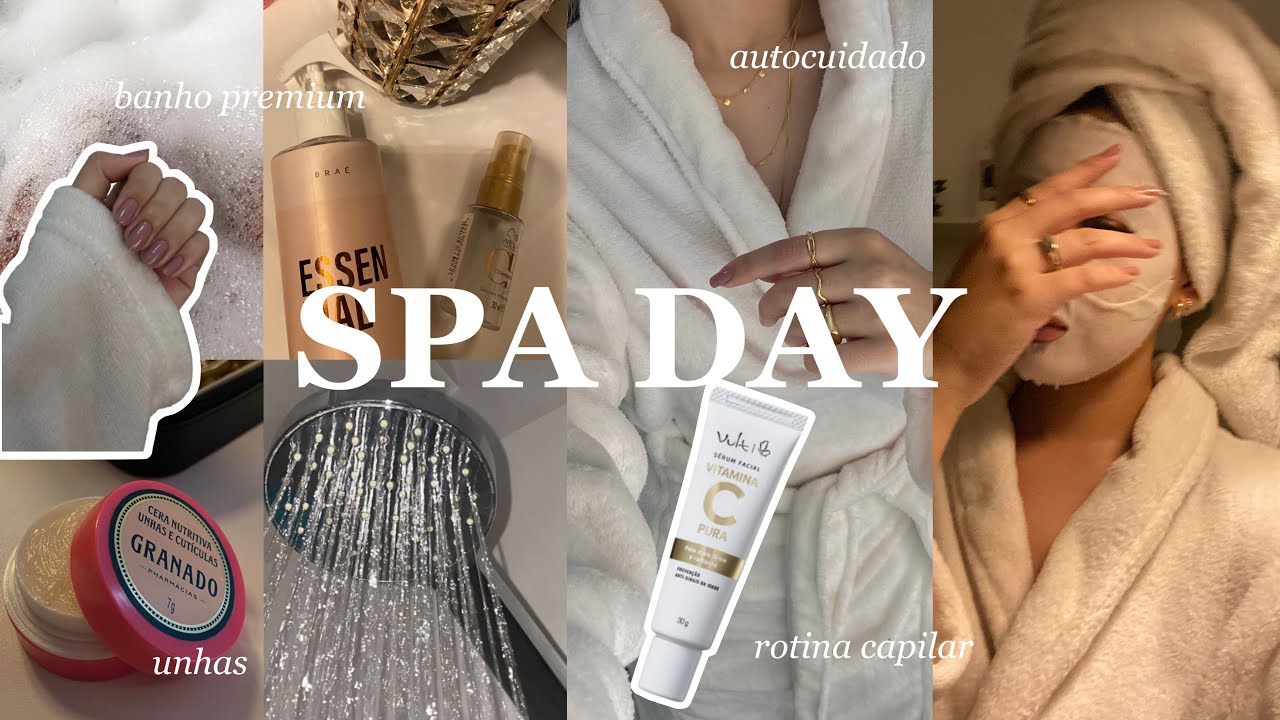 SPA DAY depois de um dia de trabalho, rotina capilar, skincare, banho premium, cuidando das unhas