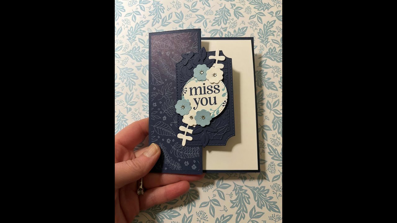 True Blue Florals Fun-Fold Card Tutorial | Elegant Layered Floral Design