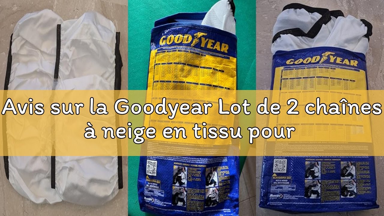 Avis sur la Goodyear Lot de 2 chaînes à neige en tissu pour voiture, ultra adhérence, taille XL, spé