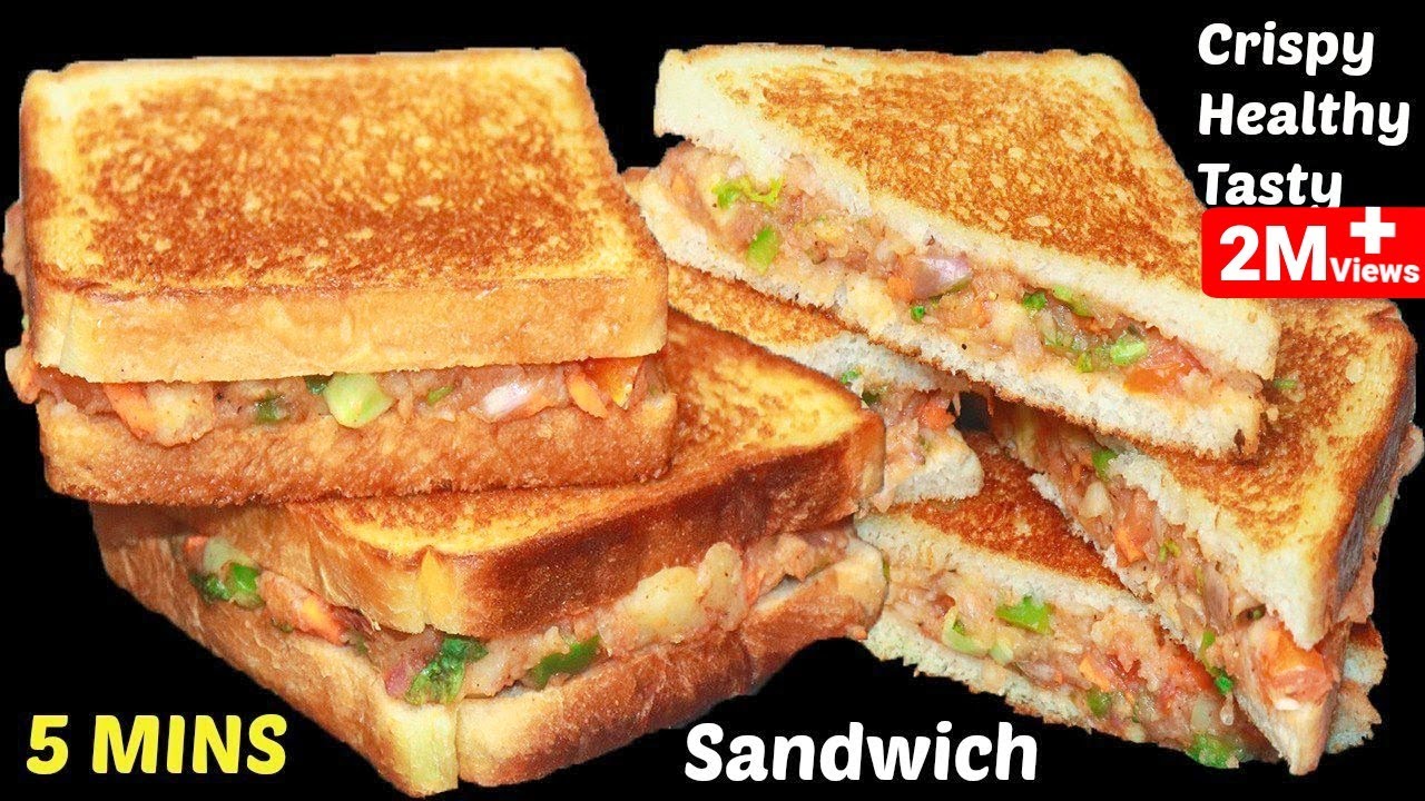 सबसे आसान सैंडविच तवे पर 5 मिनट में | Easy & Quick Sandwich Toast Recipe/Aloo Sandwich/Veg Sandwich