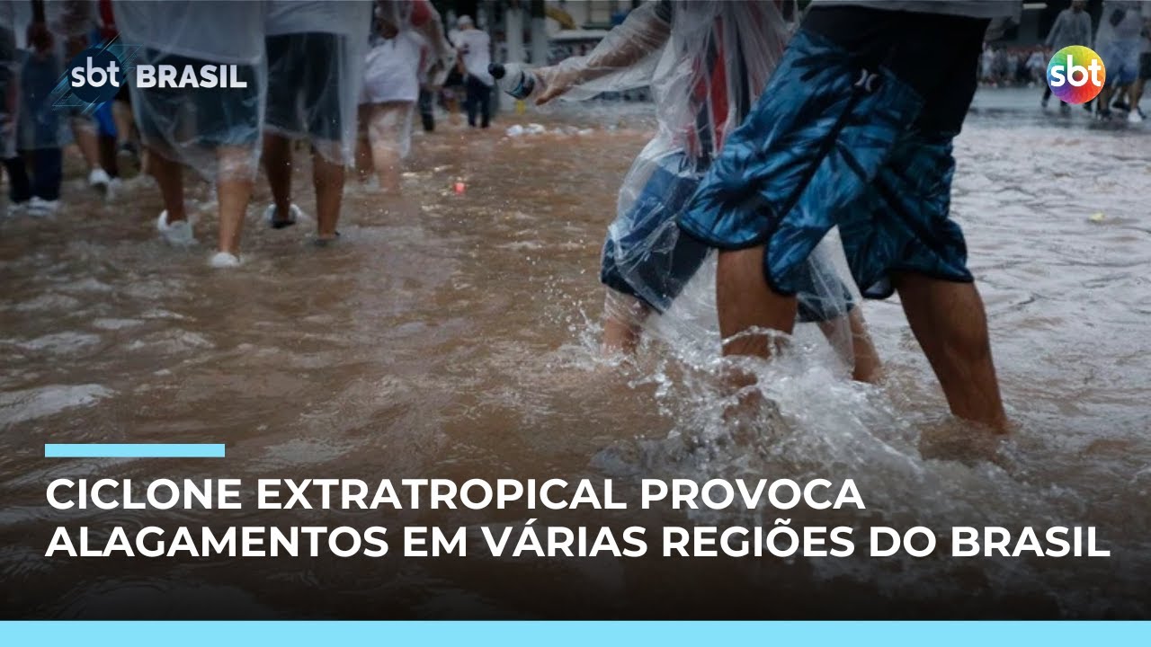 Ciclone extratropical provoca temporal em SP; cidade tem alagamentos e voos cancelados  | #SBTBrasil