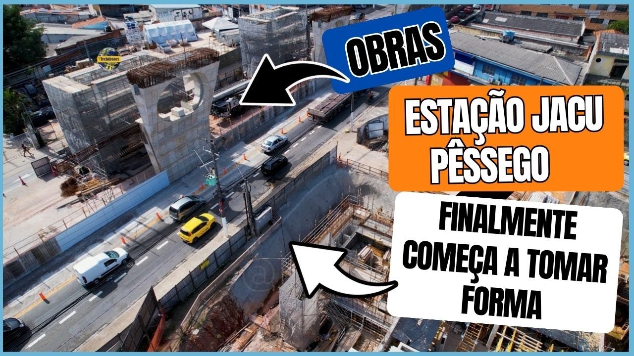 OBRAS LINHA 15 PRATA MONOTRILHO ESTAÇÕES JACU PÊSSEGO/BOA ESPERANÇA JÁ COMEÇA A DESTACAR ESTRUTURAS