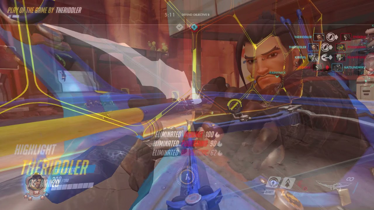 Hanzo plays but every shot is a luck shot
