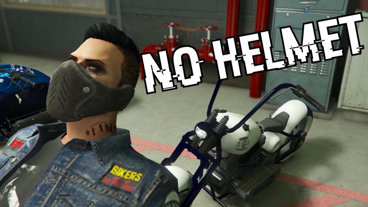 GTA V ONLINE - NEW BIKER DLC HELMET GLITCH (Remove Helmet from mask)
