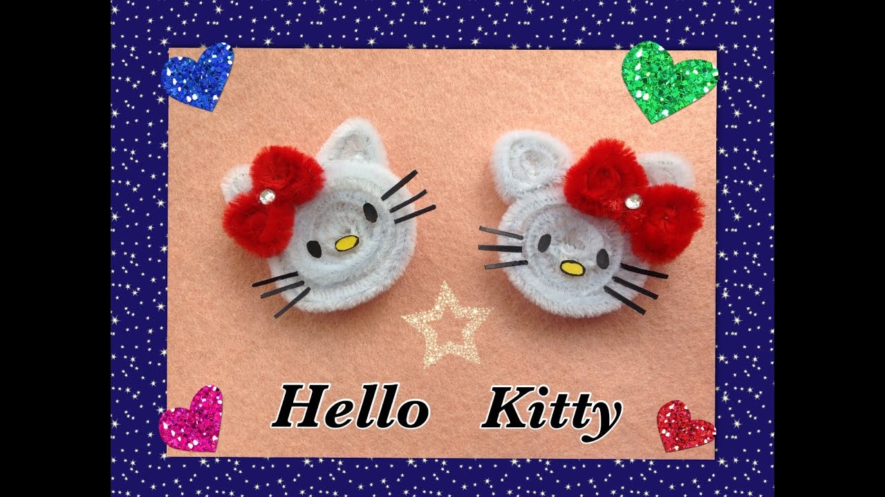 HELLO KITTY HECHO  CON LIMPIA PIPAS.- PIPE CLEANER HELLO KITTY .
