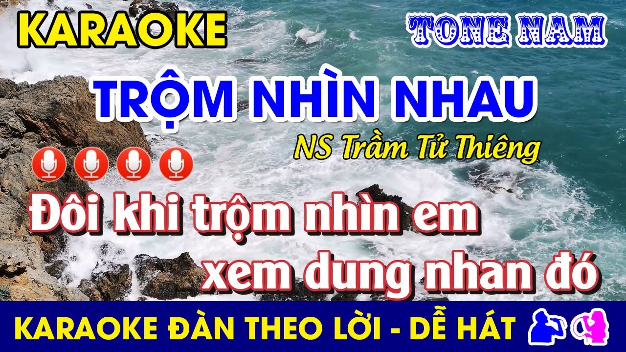 Karaoke l TRỘM NHÌN NHAU - Tone Nam l Nhạc Sống l #tromnhinnhau #tramtuthieng @dung.karaoke