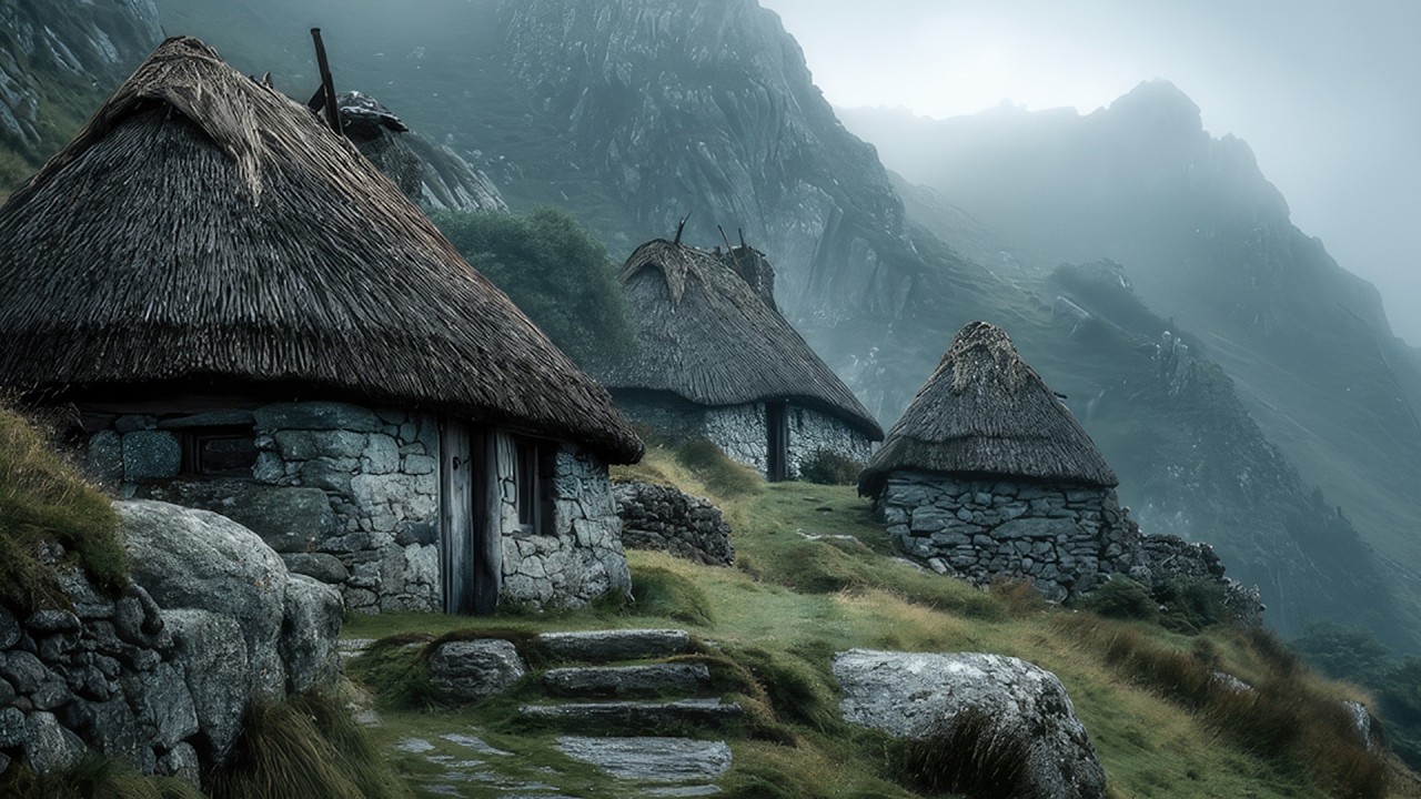 Misty Celtic Highlands Village | Atmospheric Medieval Music for Study & Peace