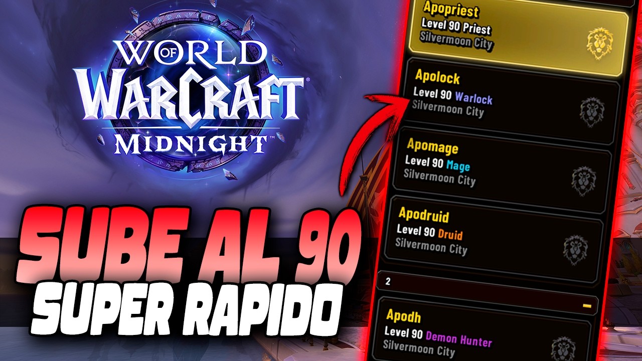 C&oacute;mo Subir a Nivel 90 ULTRA R&Aacute;PIDO en WoW: MIDNIGHT | Gu&iacute;a Completa