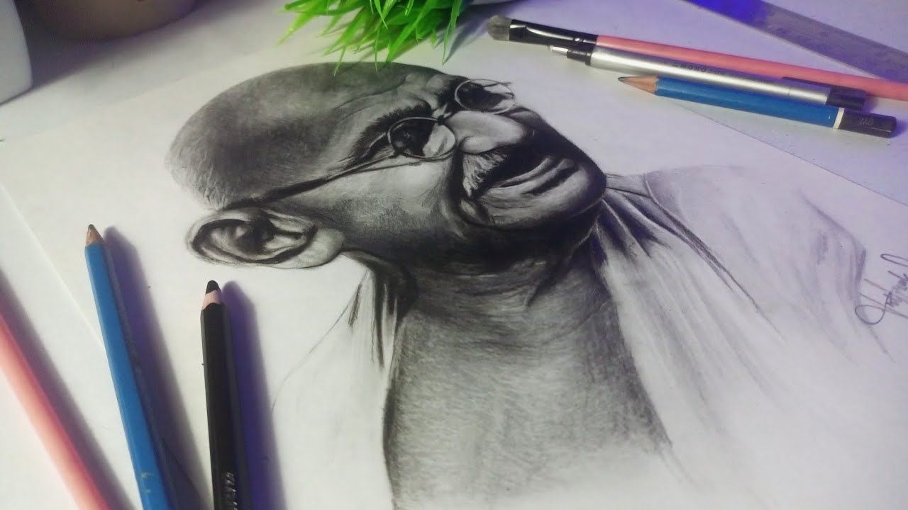 How to draw Mahatma Gandhi || pencil drawing || #gandhiji #independenceday #15august
