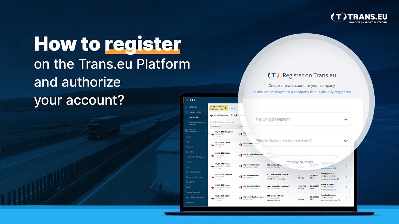 How to register on the Trans.eu Platform and authorize your account?