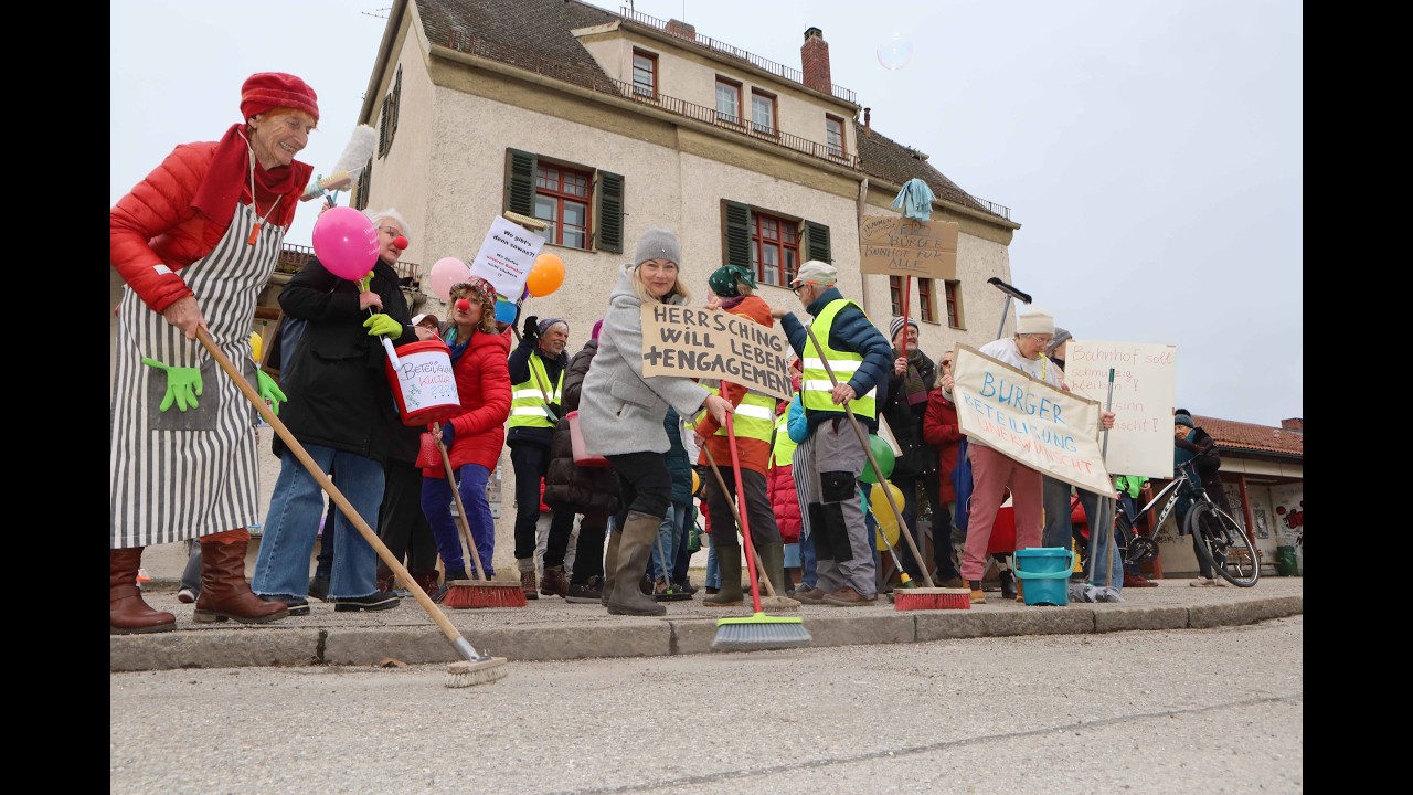 Flashmob am Bahnhof Herrsching