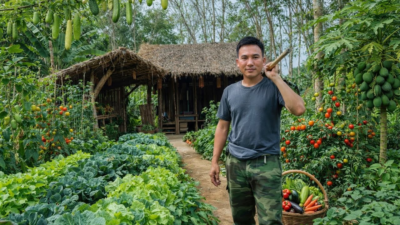 Overwhelmed by the lush green farm - tending to a garden laden with fruit all by myself | Farm life