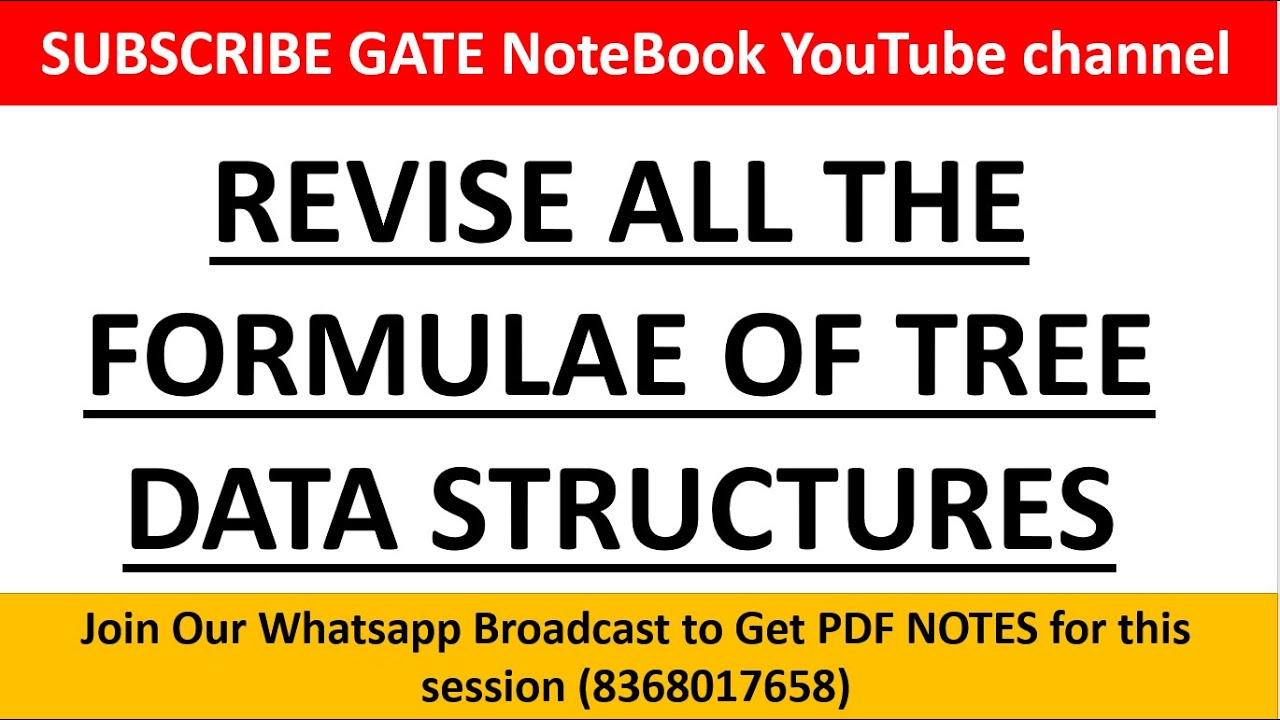 REVISE All the Formulae of Tree Data Structures in 30 Min (Unacademy Discount code : HELLOSONU01)