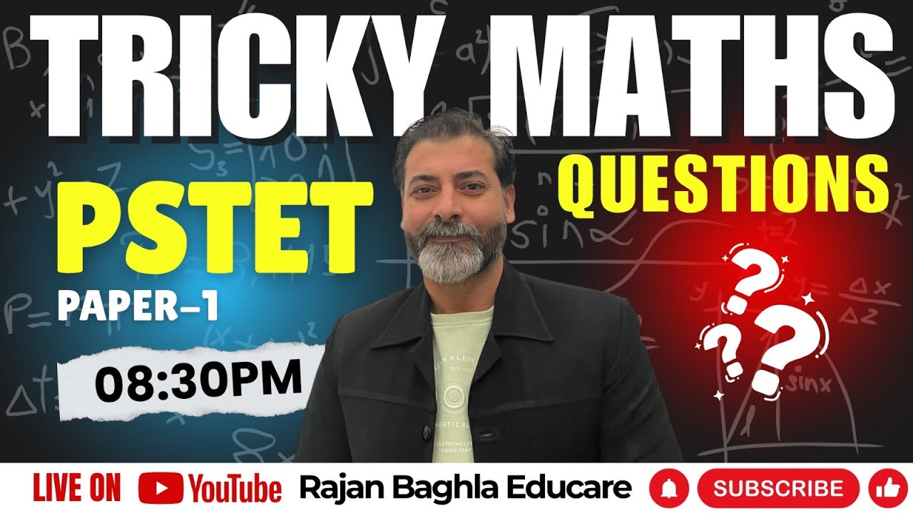 DAY-4 TRICKY MATHS FOR PSTET FOR PAPER 1 & 2 | ਸਵਾਲ ਨਾ ਆਵੇ ਤਾਂ ਸਿੱਧਾ ਠੀਕ ਉੱਤਰ ਦਿਓ | 8:30 PM I RB SIR