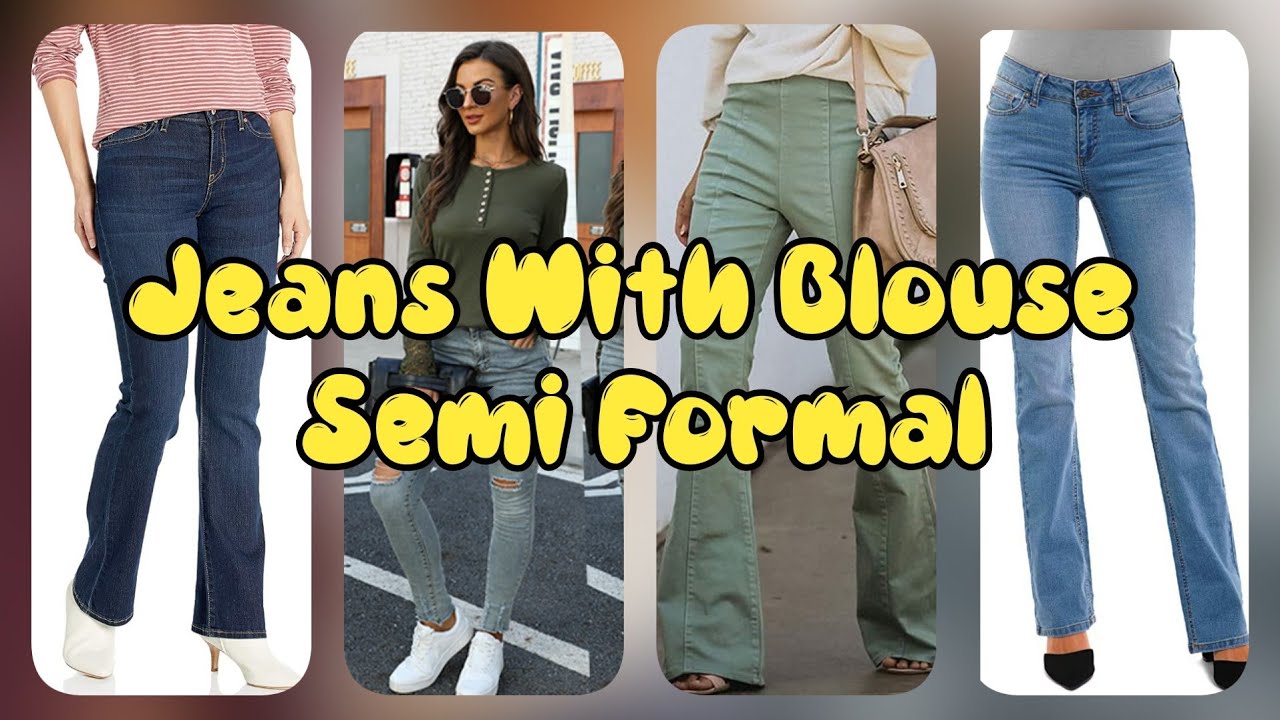 How to Wear Jeans with blouse Outfit for Women||Semi Formal Outfit Women @monicafashiongoogle