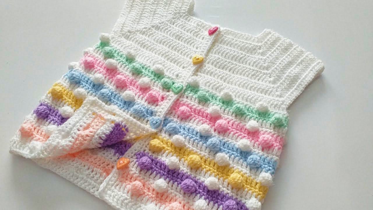 PARÇA İPLERİNİZİ ALIN GELİN popcorn bebek yeleği yapalım /popcorn baby vest making❣subtitled❣